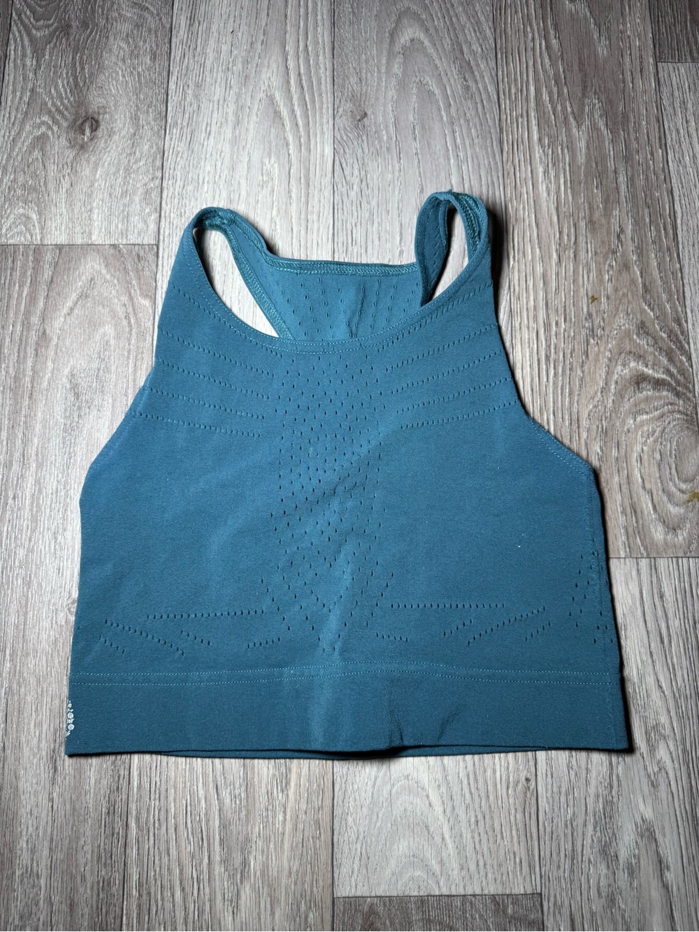 Free People Movement Capri Crop Athletic Workout Yoga Bra Teal Sz L (Read)